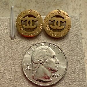 Fashion inspired Gold Logo earrings